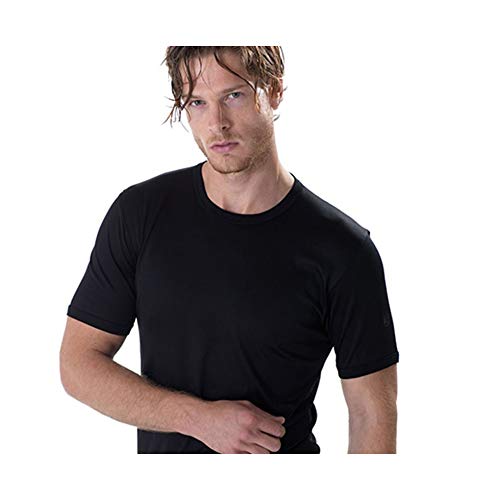 T-shirt en fil d'écosse ras du cou GICIPI homme art.261 noir taille S lot de 3