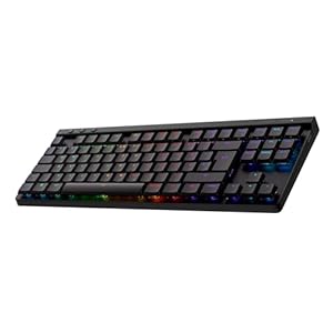 Logitech G G515 Lightspeed TKL kabellose Flache Gaming-Tastatur, LIGHTSYNC RGB, dünnes Profil ohne Ziffernblock, PBT-Tastenkappen, taktile mechanische Switches, Deutsches QWERTZ-Layout – Schwarz