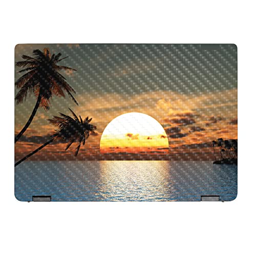 MightySkins Carbon Fiber Skin Compatible with Lenovo IdeaPad Flex 5 16" (2022) Full Wrap Kit - Tropical Sunset | Protective, Durable Textured Carbon Fiber Finish | Easy to Apply | Made in The USA