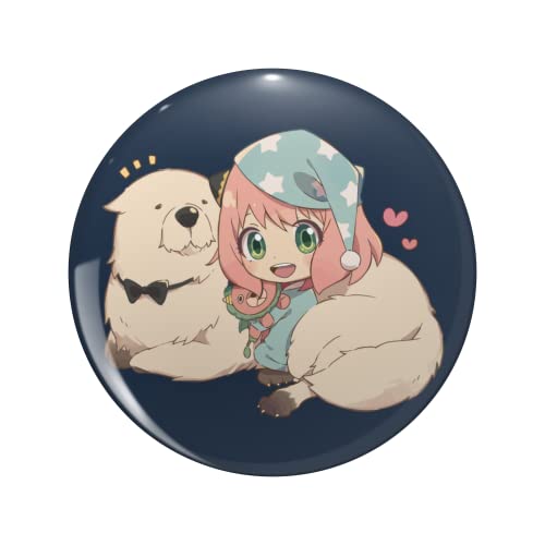 SXF Lovely Daughter Anya Forger Pijama X Bond Dog Spy X Family Round Metal 0.75