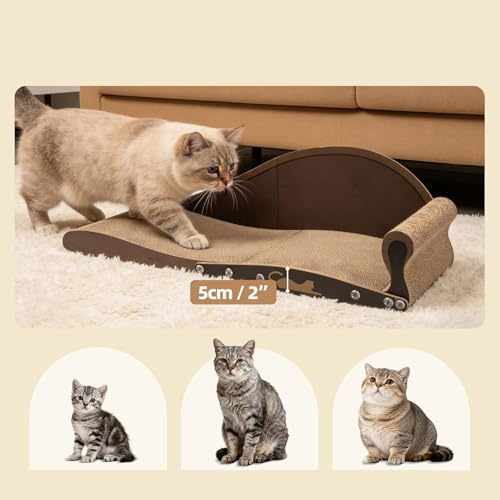 Tapis à rayures et grattoir à chat résistant avec carton ondulé alvéolé - 5
