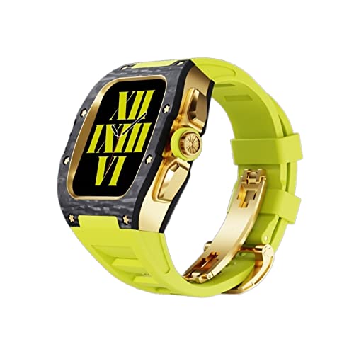 Boîtier carbone Apple Watch 44mm 45mm : kit conversion iWatch 8 7 SE ajustement parfait