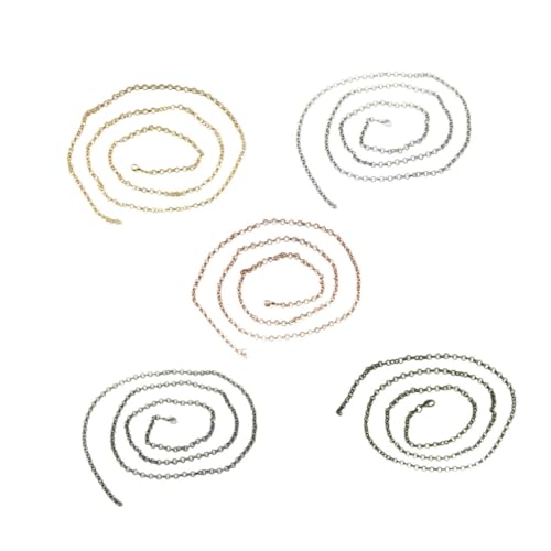 WOFASHPURET 5pcs Vintage Fashion Necklace Ancient Pocket Watch Chain Dainty Gold Collarbone Chain for DIY Jewelry Making