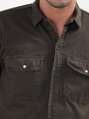 Image of Premium Men Plain Shirt Full Sleeve | Button Down Collar RFD Lightweight Fabric | Regular Fit Casual Wear Shirt with Double Pocket Design