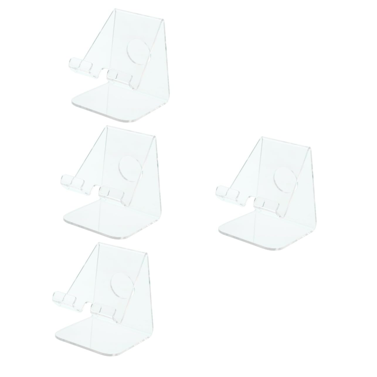 NUOBESTY 4pezzi Supporto Per Smartphone Acrilico Trasparente Porta Telefono Da Scrivania Elegante e Pratico Struttura Semplice e Design Ergonomico Per Visione Ottimale