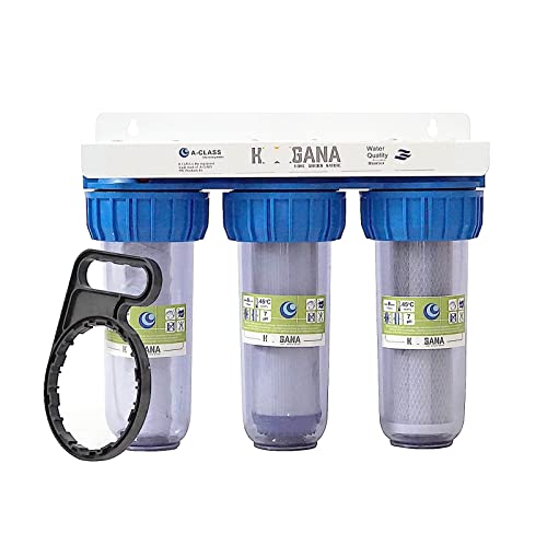 HOOGANA A-CLASS 10' 3-Stufen Wasserfilter System für Hauswasser Zisterne Brunnen Pumpe Hauswasserwerk 1/2' Zoll