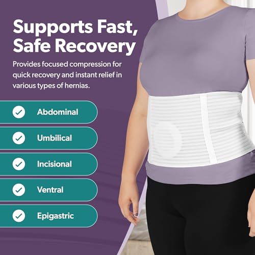 Image of BraceAbility spandex Hernia Belt for Men & Women | Stomach Truss Binder with Compression Support Pad for Abdominal, Umbilical, Navel & Belly Button Hernias - L /XL (New & Improved) Fits 40 inch-60 inch