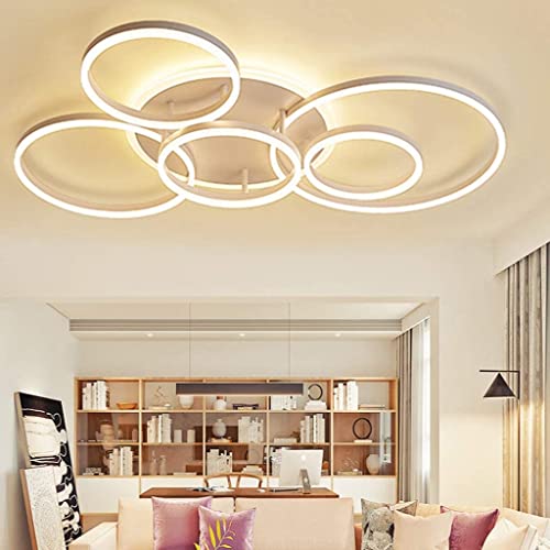 Plafonnier LED 108W dimmable à 6 anneaux pour salon LWX