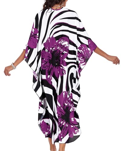 Image of Kaftan Dresses for Women V Neck Caftans Batwing Sleeve Beach Cover Ups | JILUVIN Plus Size Long Floral Print Dress, Loose Fit Maxi Casual Moomoo, Lounge House Mumu Nightgown Summer Vocation 2026
