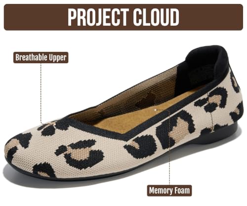 Image of Project Cloud Womens Flats Memory Foam Ballet Flats for Women (Prospect) | Memory Foam Insole and Lightweight Design - Non-Slip Sole Comfortable and Durable Womens Flats for All Occasions