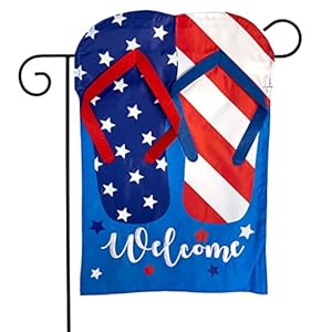 Patrioticflipflopssummerappliquegardenflag125x18briarwoodlane  Urban Country Home Decor Patriotic flip flops summer applique garden flag 125 x 18 briarwood lane  urban country home decor