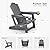 PURPLE LEAF Adirondack Chair with 24.6" Oversized Seat and Dual Cup Holders All Weather Wood-Like HDPE Outdoor Fire Pit Chair for Patio Garden Deck Backyard Porch, Gray