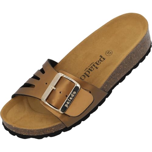 Palado Pantoletten Damen Malta EGS Wedge Vent - bequeme Sandalen Made in Spain - Hausschuhe mit Kork-Fußbett - modische ...