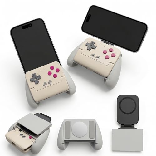 Uonekamo Controller Grip for GameSir Pocket Taco 3D Printed Magnetic Stand Ergonomic Gaming Handle Foldable Protective Storage Case Supports Landscape & Portrait Mode