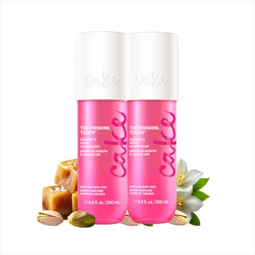 Image of Cake Beauty Hair & Body Mist, The Finishing Touch - Pistachio & Salted Caramel Scent - Infused with Vitamin E & Argan Oil - For All Skin & Hair Types 2 Pack