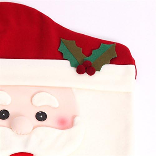 Christmas Chair Covers, Mr & Mrs Santa Claus Christmas Kitchen Chair Covers for Christmas Holiday Party Festival Kitchen Dining Room Chairs（ Set of 2 ）
