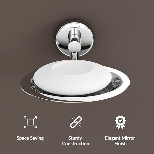 Image of Plantex (Primax) Stainless Steel Soap Holder for Bathroom /Soap Stand /Soap Dish /Soap Storage /Bathroom Accessories - Brezza (Chrome)