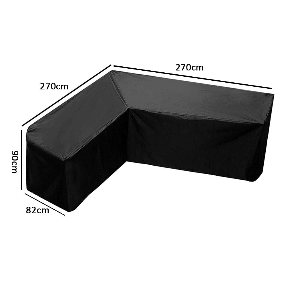 Cowhilan Tuinmeubelen afdekking L-vorm, 210x270x90cm beschermhoes Cowhilan Tuinmeubelen afdekking L-vorm, 210x270x90cm beschermhoes