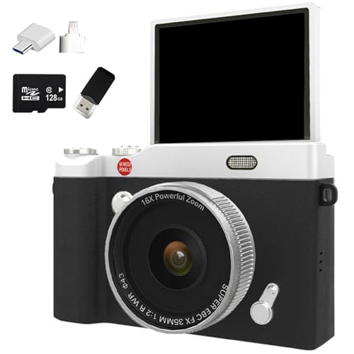 Cámara digital de larga ejecución de 800 mAh con pantalla de lanzamiento y función de vibración para ubicaciones dinámicas, cámara de pantalla para videoblogging/