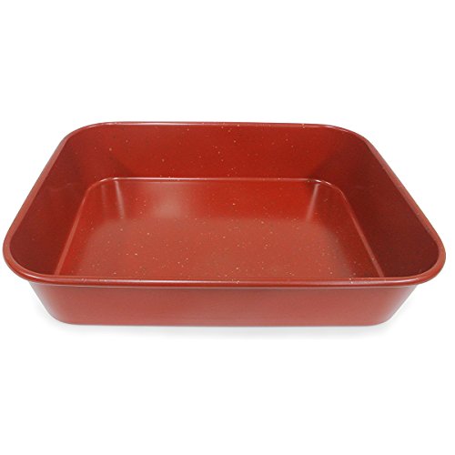 casaWare Ceramic Coated NonStick Lasagna/Roaster Pan 13 x 10 x 3-Inch (Red Granite)