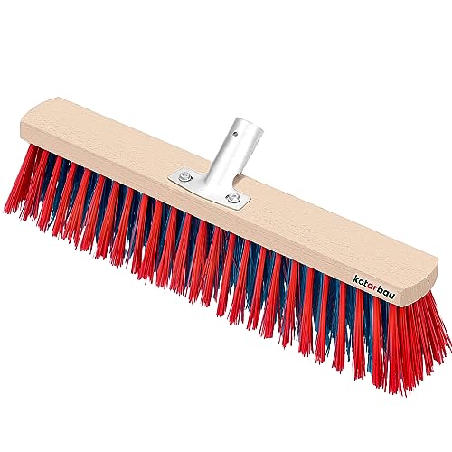 KOTARBAU® Balai Brosse - 43 cm - Balai Exterieur Terrasse - Brosse de Voirie - sans Manche - Bois - PVC - Poils Durs - de Jardin - Outil de Nettoyage