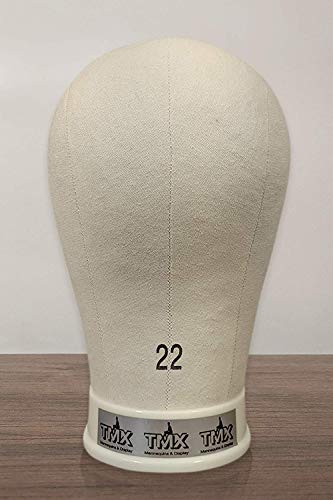 TMX (22") 100% Cork Professional Canvas Block Head Mannequin Wig Making Weave Drying Styling Coloring Display 10" Long with Mount Hole