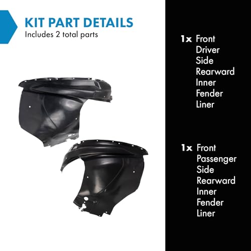 Image of TRQ Front Inner Fender Liner Set Compatible with 2008-2017 Buick Enclave
