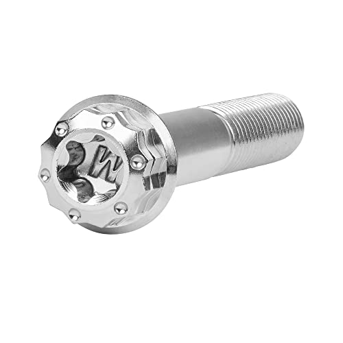 Image of Titanium Flange 12 Point Head M8 x15 20 25 30 35 40 45 50 55 60 65mm Screw Bolt Pack of 4 (M8x45mm, Normal Titanium)