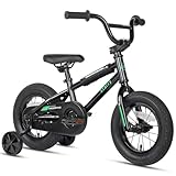 cubsala 12 Inch Kids Bike BMX Style Bicycle with Training Wheels Coaster Brake for 1 2 3 4 Years Old Toddlers Boys Girls, Black