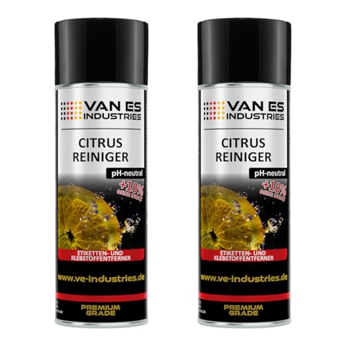 2 x Citrus Reiniger Spray 440ml | Etiketten- und Klebstoffentferner | pH-neutral | nicht Korrosiv
