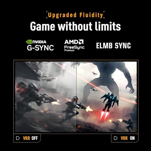 Image of ASUS TUF Gaming 27 inch FHD Monitor, 240Hz, 0.3ms, Fast IPS, G-SYNC Compatible, FreeSync Premium, Extreme Low Motion Blur Sync, 99% sRGB, DisplayPort& 2 x HDMI, Tilt Adjustment, Gaming AI, Black