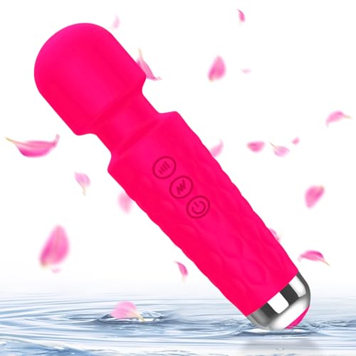 Dgoptu Massage Stick Tool- 20 Modes-8 Speeds Personal Waterproof Quiet Handheld Travel Pocket Personal Portable Maasage Stick for Body Relax (Pink)