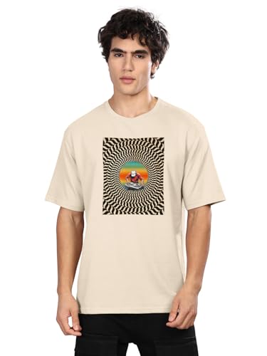 Image of BULLMER Trendy Printed Crew Neck Oversized Concert /Coldplay Tshirt for Men