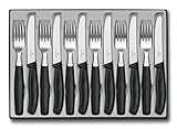 Mit extra scharfem Wellenschliff und ergonomischem Griff. Das Besteck ist spülmaschinengeeignet und rostfrei.