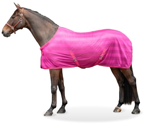 Equinate Coperta per mosche Guardian con cintura a croce e imbottitura al garrese, 135 cm, colore: lampone