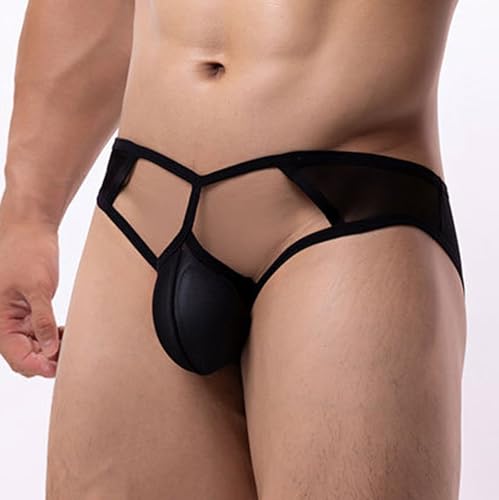 Men's See Through Thongs Cut Out Open Front Underwear Bulge Pouch Mesh G-string Thongs T back Bikini Panties2