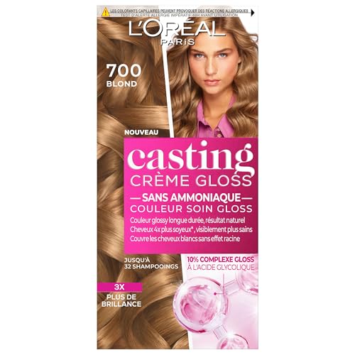 LOréal Paris Haarfarbe semi-permanent Ton in Ton Pflegefarbe Gloss ohne Ammoniak Casting Creme Gloss Farbton 7.0