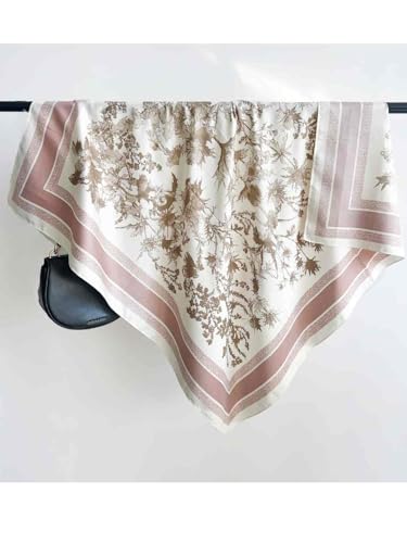 Image of Printed Poly Silken feel Scarf Stole for Women | Stylish, Soft, & Lightweight | Satin Feel Neck Scarf, Hair Scarf, Head Scarf for Women | Square Silk Stole for Handbag