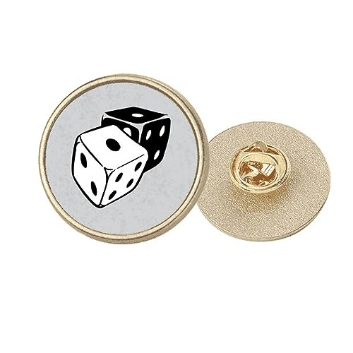 Broche ronde en métal doré dés de casino pour sublimer votre tenue de soirée chic
