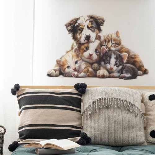 Vinilos Decorativos Achang Adorables Cachorros y Gatitos miniatura 6