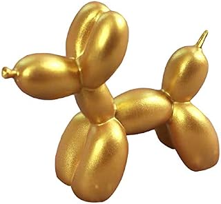 FYBlossom Resin Balloon Dog Figurine Statue Home Decor,Cute Puppy Balloon Resin Sculpture Gifts Fashion Dessert Table Ornament Birthday Cake Decorations (Gold)