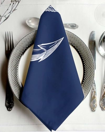 Servilletas de tela azules con ancla, set x4 miniatura 2