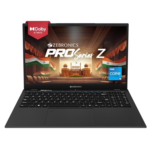 ZEBRONICS NBC 4S Intel Core i5 12th Gen 1235U Laptop- (16 GB RAM 3200MHz/ 512 GB M.2 SATA SSD/Windows 11 Home) 15.6” 1080p,Dolby Atmos, Type C Port, Fingerprint Sensor, 38.5Wh Battery (Space Grey)