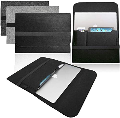 Preisvergleich Produktbild Sweet Tech Schlanke LAPTOPTASHE Filz Laptophülle Schutzhülle Schutztasche Wollfilz Hülle [SCHWARZ] für Jumper EZBook X3 13.3 Zoll Laptop (11.6-13.3")