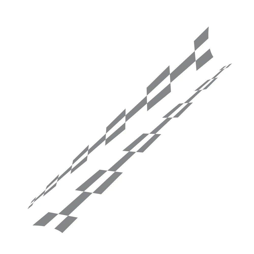 Bertdcx Glossy Gray Auto Accessory Car Vinyl Side Stripes Stickers Pvc Decals Tuning Accessories(Glossy Gray)