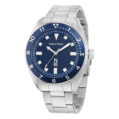 Image of Nautica Men's NS3 Sporty Watch, Silver/Blue/Silver, Modern