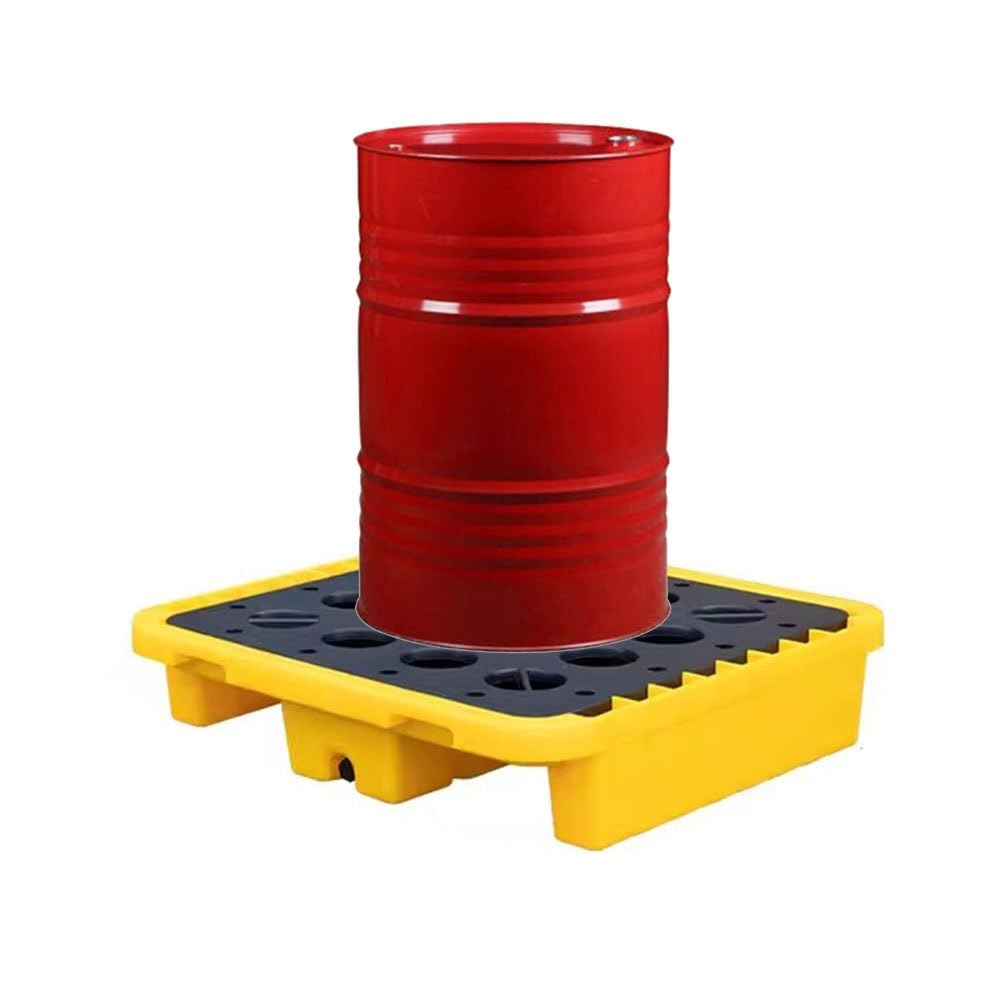 JKJZSALJ Modular Plastic Spill Containment Platform, Industrial Spill Pallet For Warehouses, 17, Heavy-Duty Design, 130X68X15Cm & 72X72X16Cm, Maximize Safety & Eff,Yellow,72 * 72 * 16cm