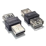 BELOWSYALER 1 par de adaptadores USB 2.0, estructura híbrida de metal, sincronización rápida de datos, 480 Mbps, esencial para la escuela, adaptadores de extensión USB portátiles