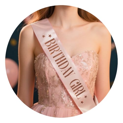 Birthday Sash Gifts for Women Birthday Accessories for Her Pink Party Decorations and Supplies for Women Daughter Granddaughter BdayGifts for Friend Bestie Sister 3.74 * 63inch