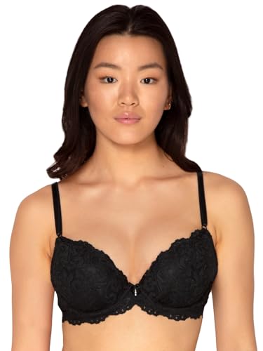 Smart & Sexy Damen Signature Spitze – Perfekt für Mühelosen Stil und Komfort Push-Up-BH, Durchsichtig, Schwarzer Farbton, 75A